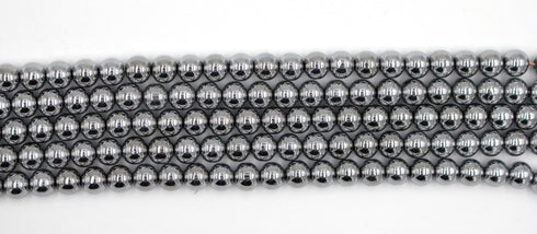 Silver Hematite Gemstone Beads, 8mm, Round